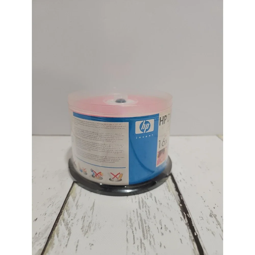 New, HP invent, HP DVD-R, 16X 4.7 GB, 120 min, 50 pack. Sealed.